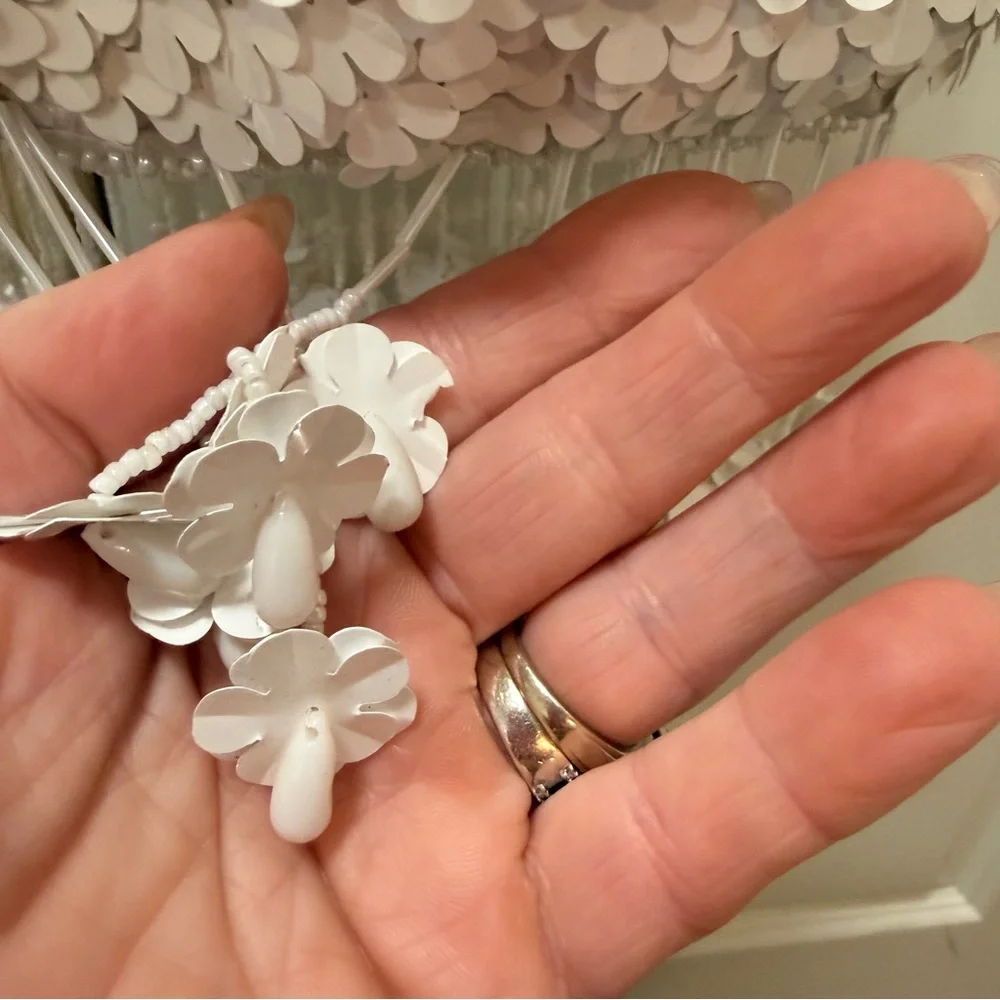 Bridal beaded floral fringe bag white coquette wedding reception purse